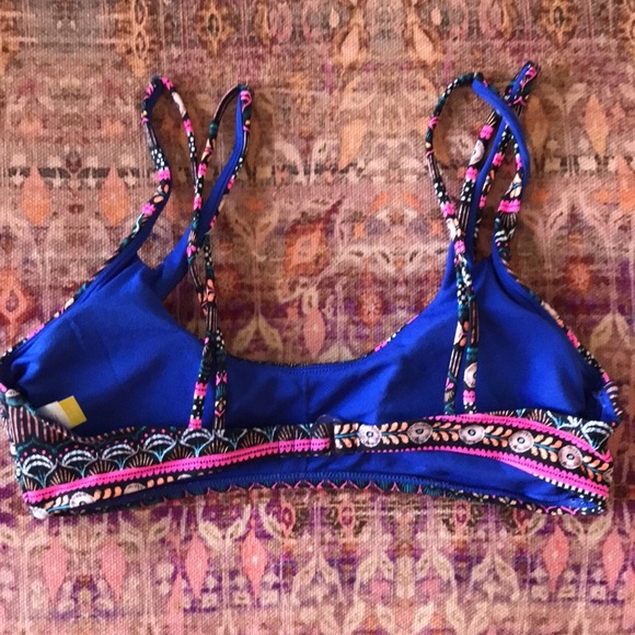 No boundaries floral geometric print bikini top sz Large 11-13 - Picture 3 of 5